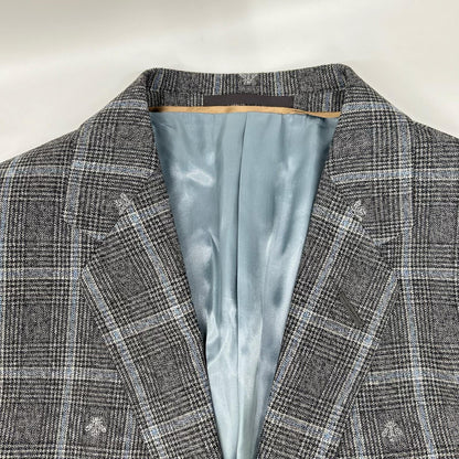 GUCCI Bee Check Wool 2-Piece Suit Gray Size 54