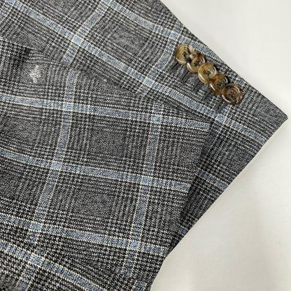 GUCCI Bee Check Wool 2-Piece Suit Gray Size 54