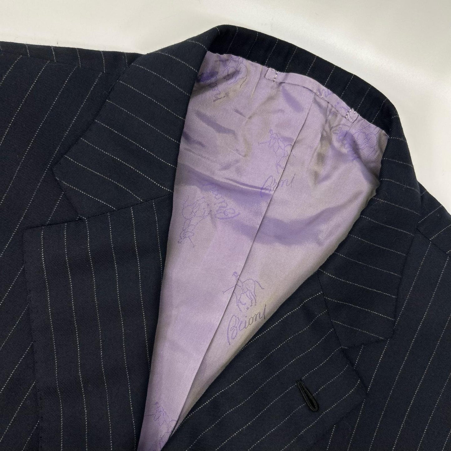 Brioni Brunico Striped 2-Piece Suit Blazer Navy
