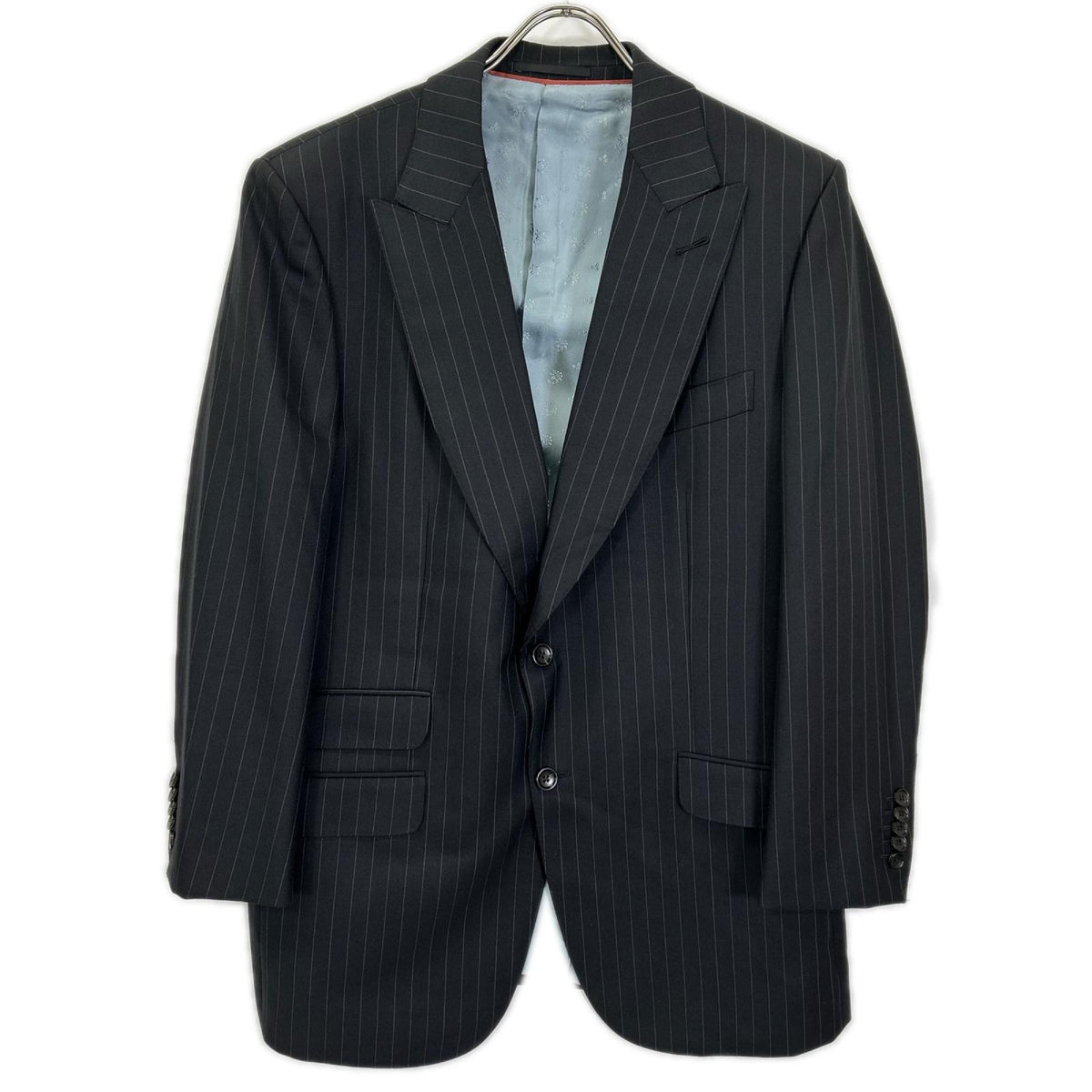 GUCCI Black Stripe 3-Piece Wool Suit Size 54