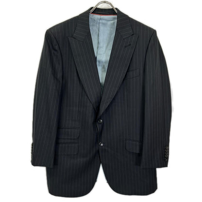 GUCCI Black Stripe 3-Piece Wool Suit Size 54
