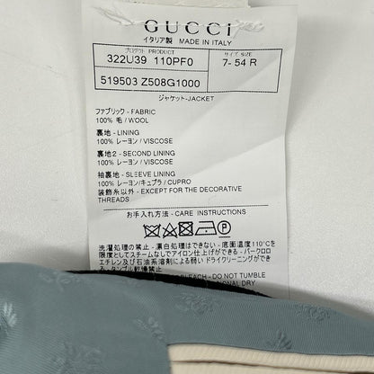GUCCI Black Stripe 3-Piece Wool Suit Size 54