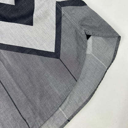 LOUIS VUITTON Cotton Chevron Stripe Gray Black Shirt Size XXL