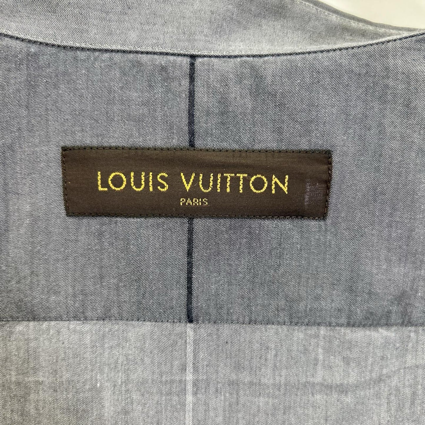LOUIS VUITTON Cotton Chevron Stripe Gray Black Shirt Size XXL
