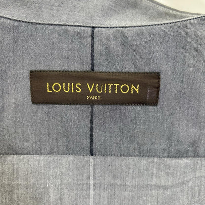 LOUIS VUITTON Cotton Chevron Stripe Gray Black Shirt Size XXL