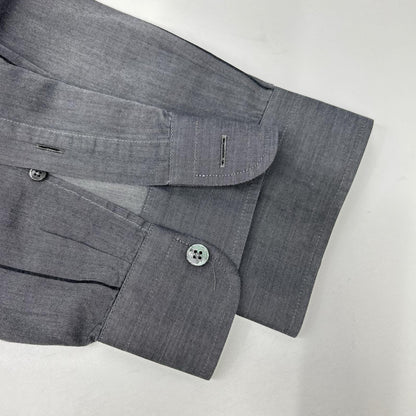 LOUIS VUITTON Cotton Chevron Stripe Gray Black Shirt Size XXL