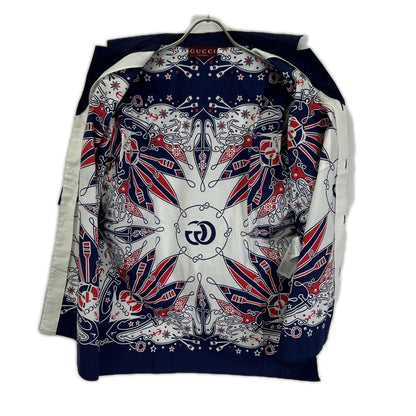 GUCCI Bandana Print Aloha Shirt Navy/White Size 46