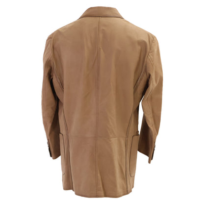 BERLUTI Calf Leather 2B Blazer Brown Size A52
