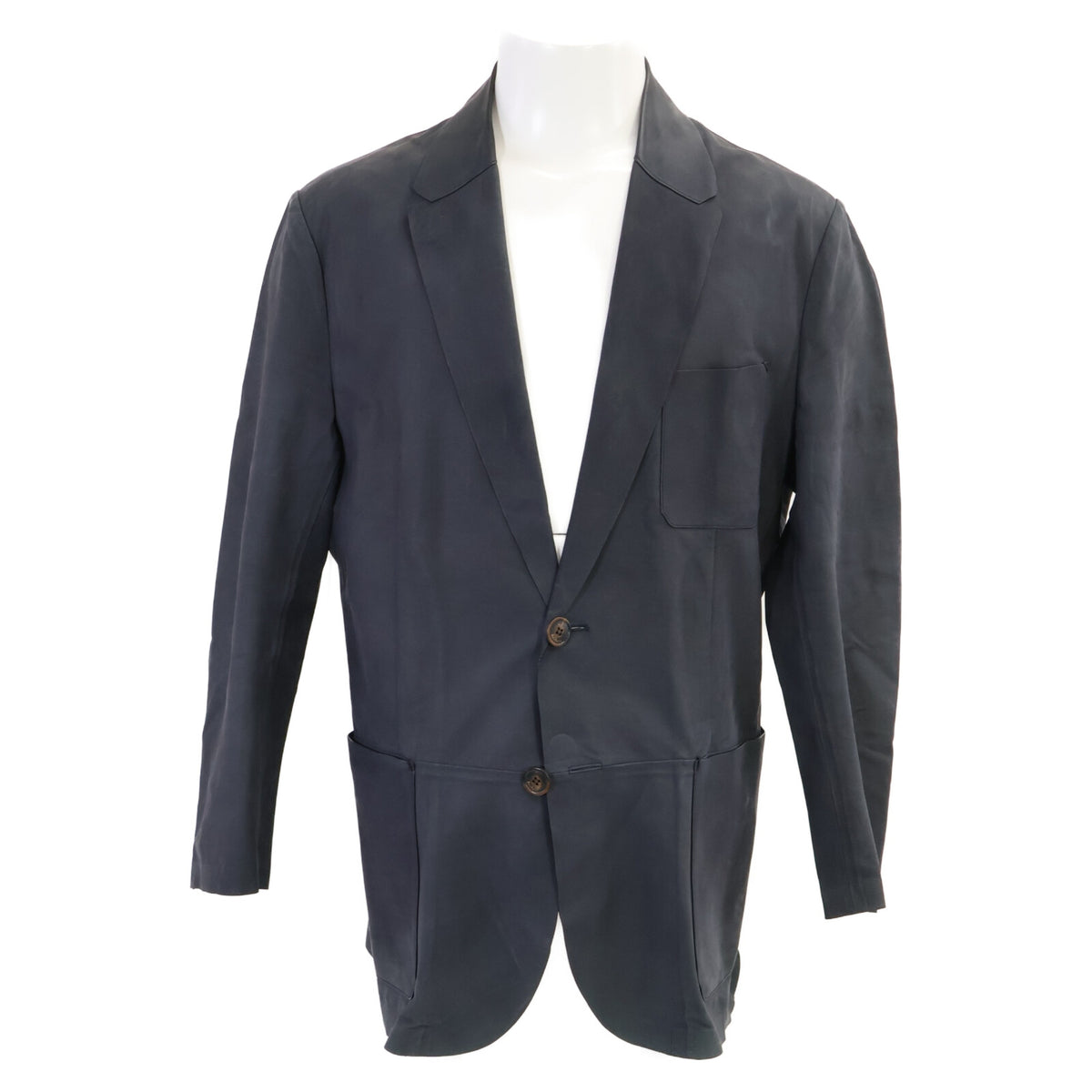 BERLUTI Calf Leather 2B Blazer Navy Size A52
