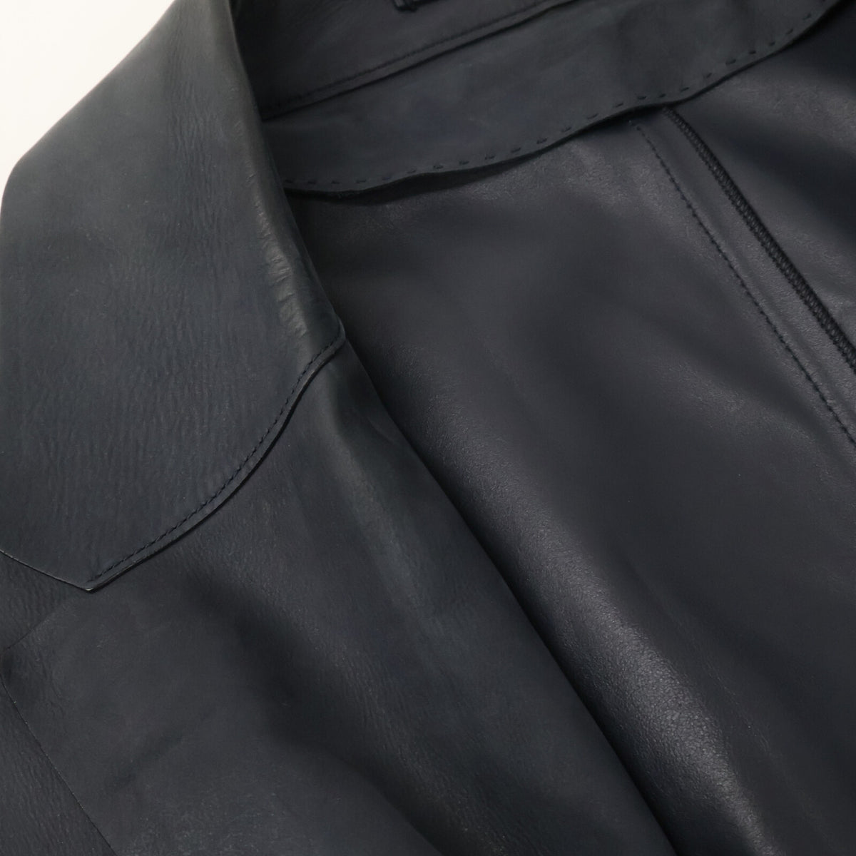BERLUTI Calf Leather 2B Blazer Navy Size A52