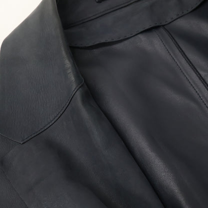 BERLUTI Calf Leather 2B Blazer Navy Size A52