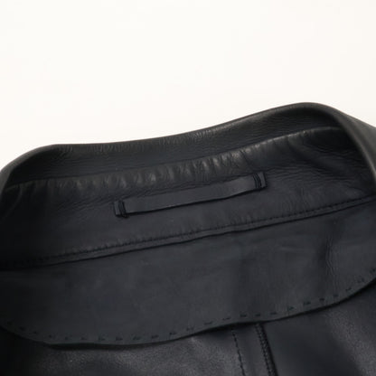 BERLUTI Calf Leather 2B Blazer Navy Size A52