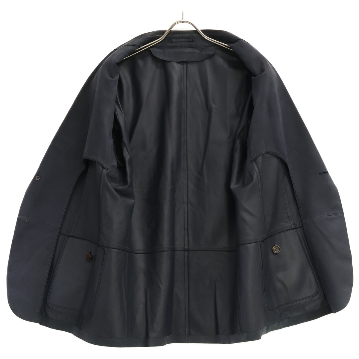 BERLUTI Calf Leather 2B Blazer Navy Size A52