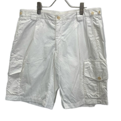 HERMES White Cotton Short Cargo Pants Size 46