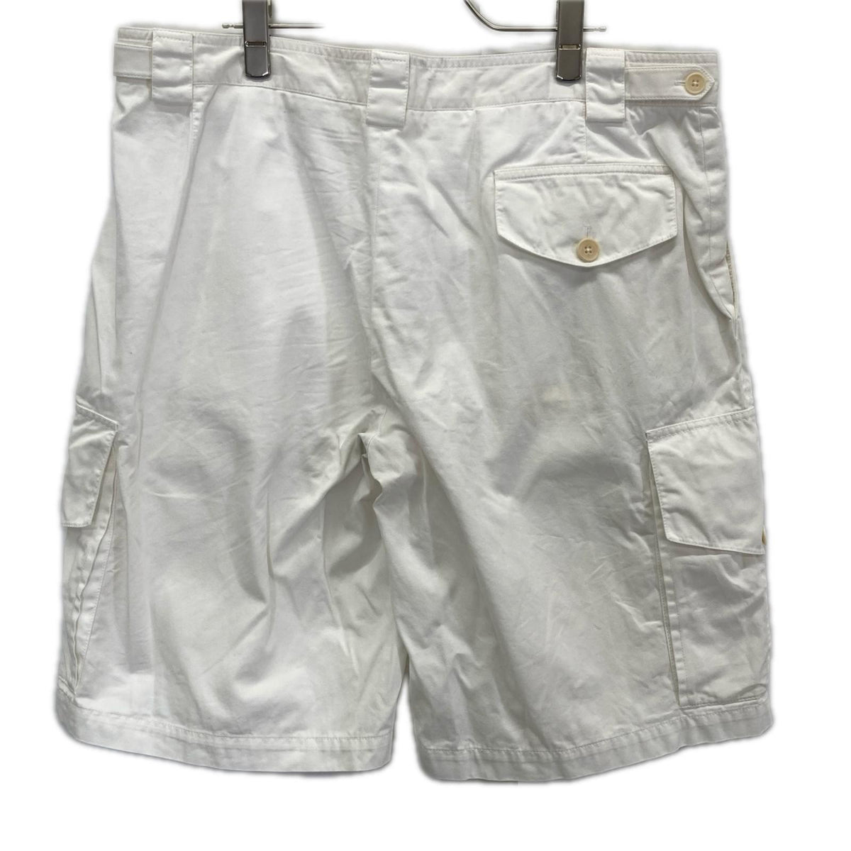 HERMES White Cotton Short Cargo Pants Size 46