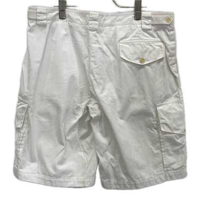 HERMES White Cotton Short Cargo Pants Size 46
