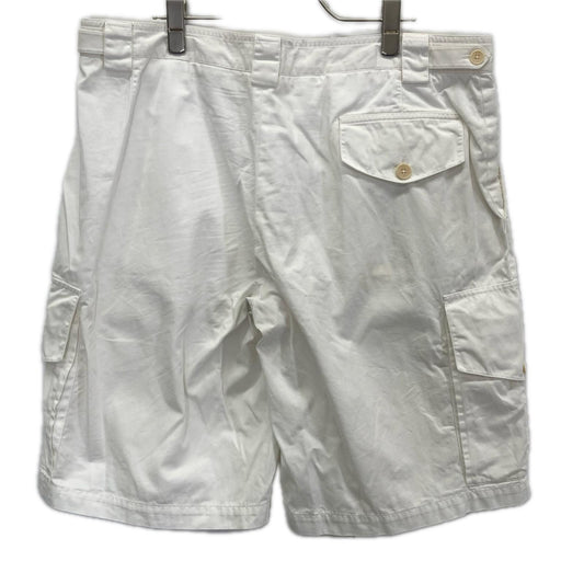 HERMES White Cotton Short Cargo Pants Size 46
