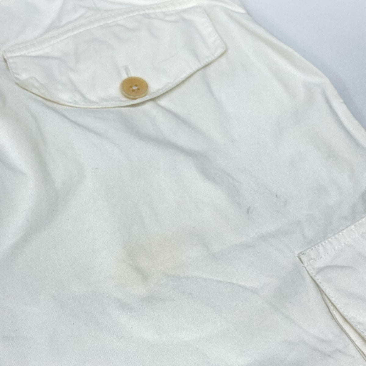 HERMES White Cotton Short Cargo Pants Size 46