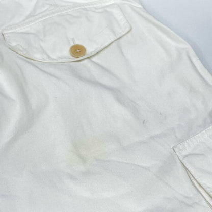HERMES White Cotton Short Cargo Pants Size 46