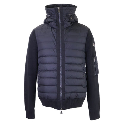 MONCLER D20919402800 Knit Down Hooded Jacket Black Size L