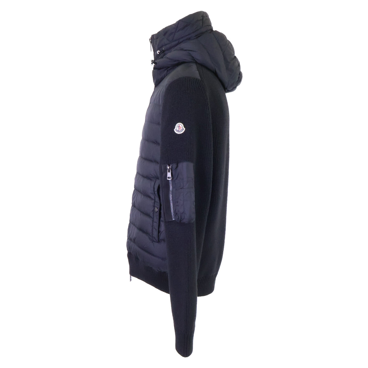 MONCLER D20919402800 Knit Down Hooded Jacket Black Size L