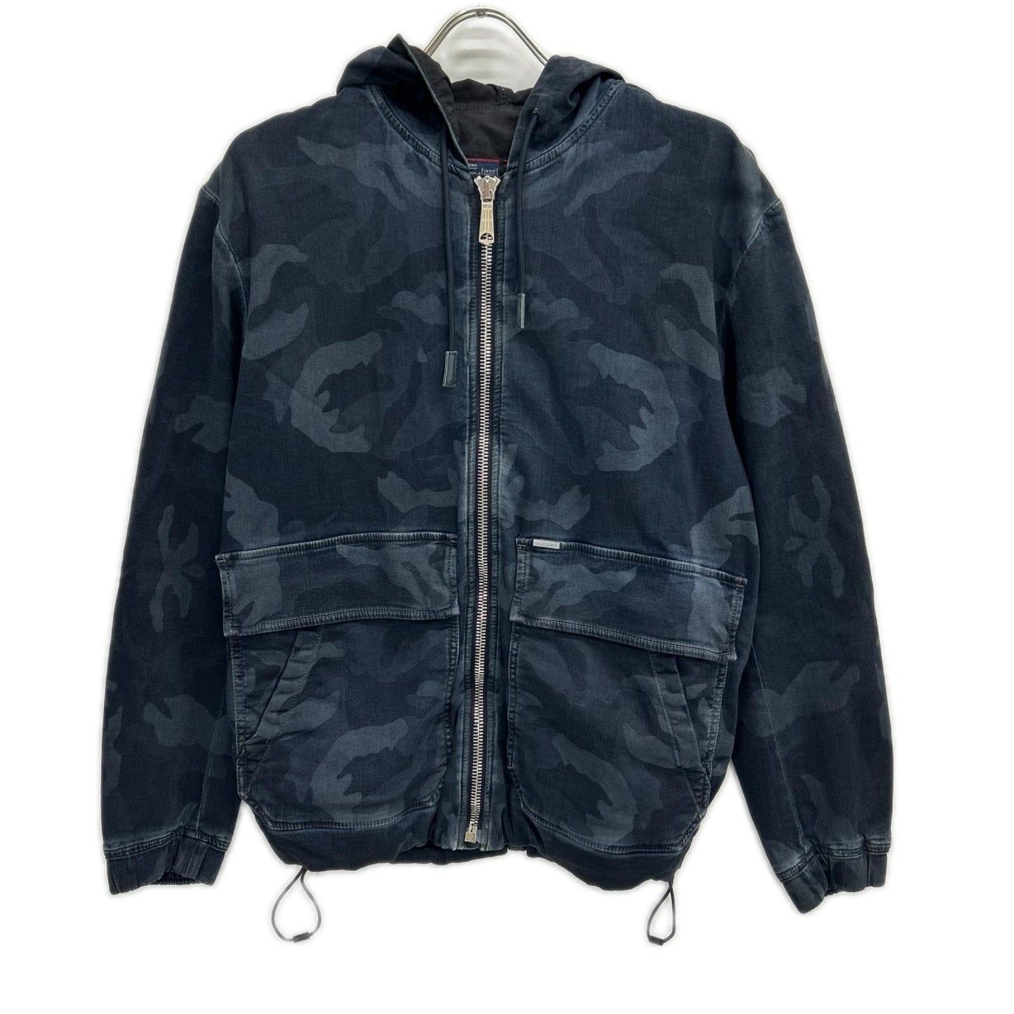 DIESEL Camo Jog Denim Hoodie Indigo Size S