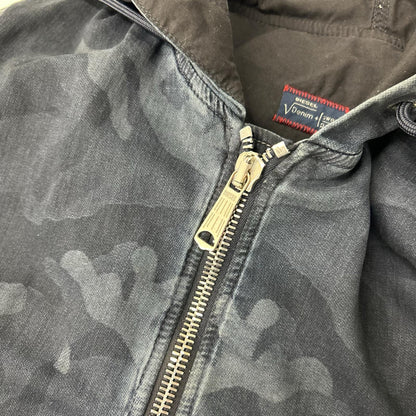 DIESEL Camo Jog Denim Hoodie Indigo Size S