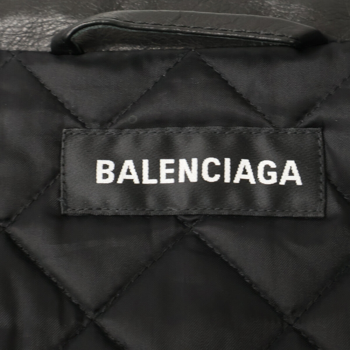 BALENCIAGA Leather 3-Pocket Drawstring Jacket Black Size 44