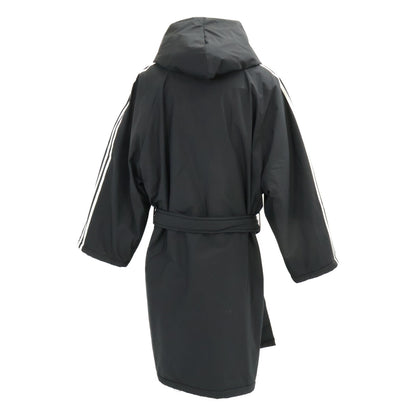 BALENCIAGA x adidas 3-Stripe Belted Hooded Coat Black Size L