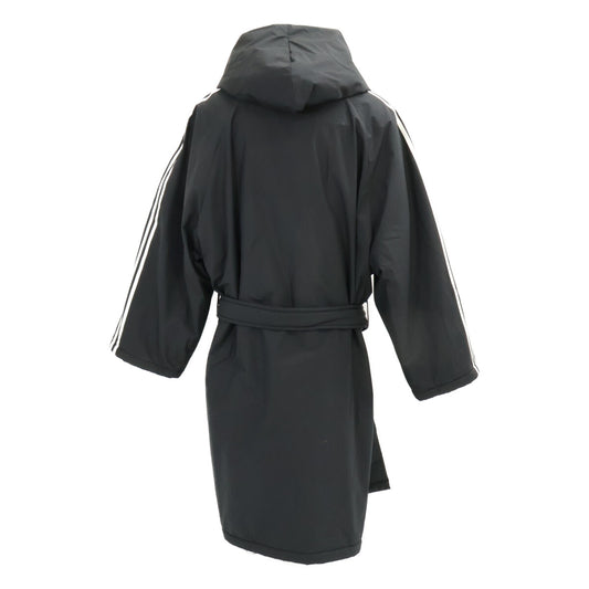 BALENCIAGA x adidas 3-Stripe Belted Hooded Coat Black Size L