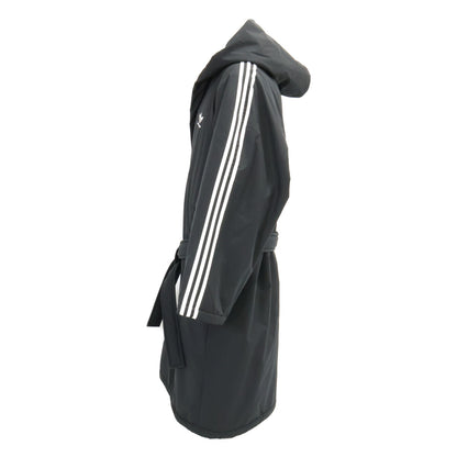 BALENCIAGA x adidas 3-Stripe Belted Hooded Coat Black Size L