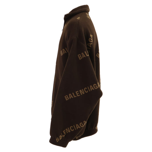 BALENCIAGA Brown Logo-print Zip-up Jacket Size 42