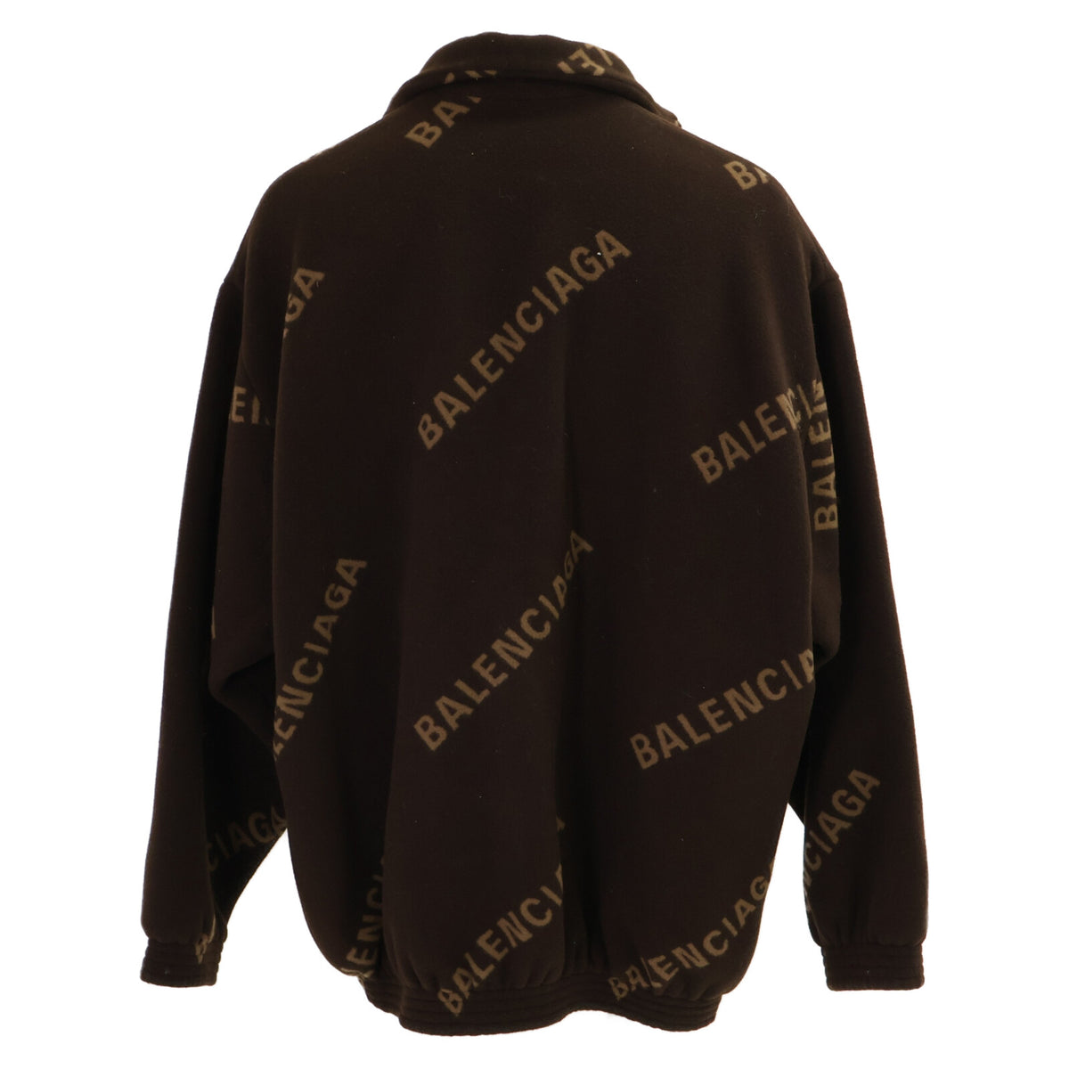 BALENCIAGA Brown Logo-print Zip-up Jacket Size 42