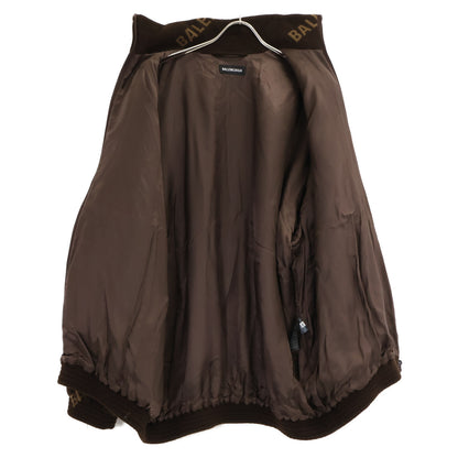 BALENCIAGA Brown Logo-print Zip-up Jacket Size 42