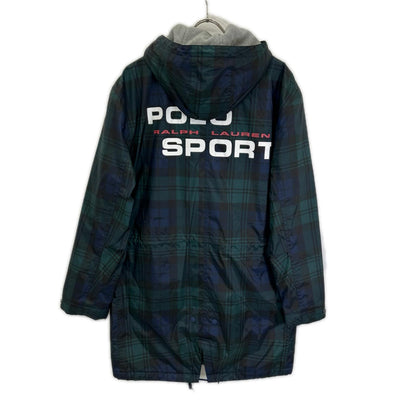 PoloSportRalphLauren Green Plaid Nylon Mod Coat
