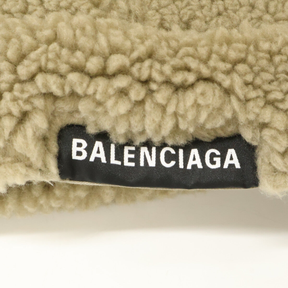 BALENCIAGA Oversized Boa Fleece Jacket Greige Size L
