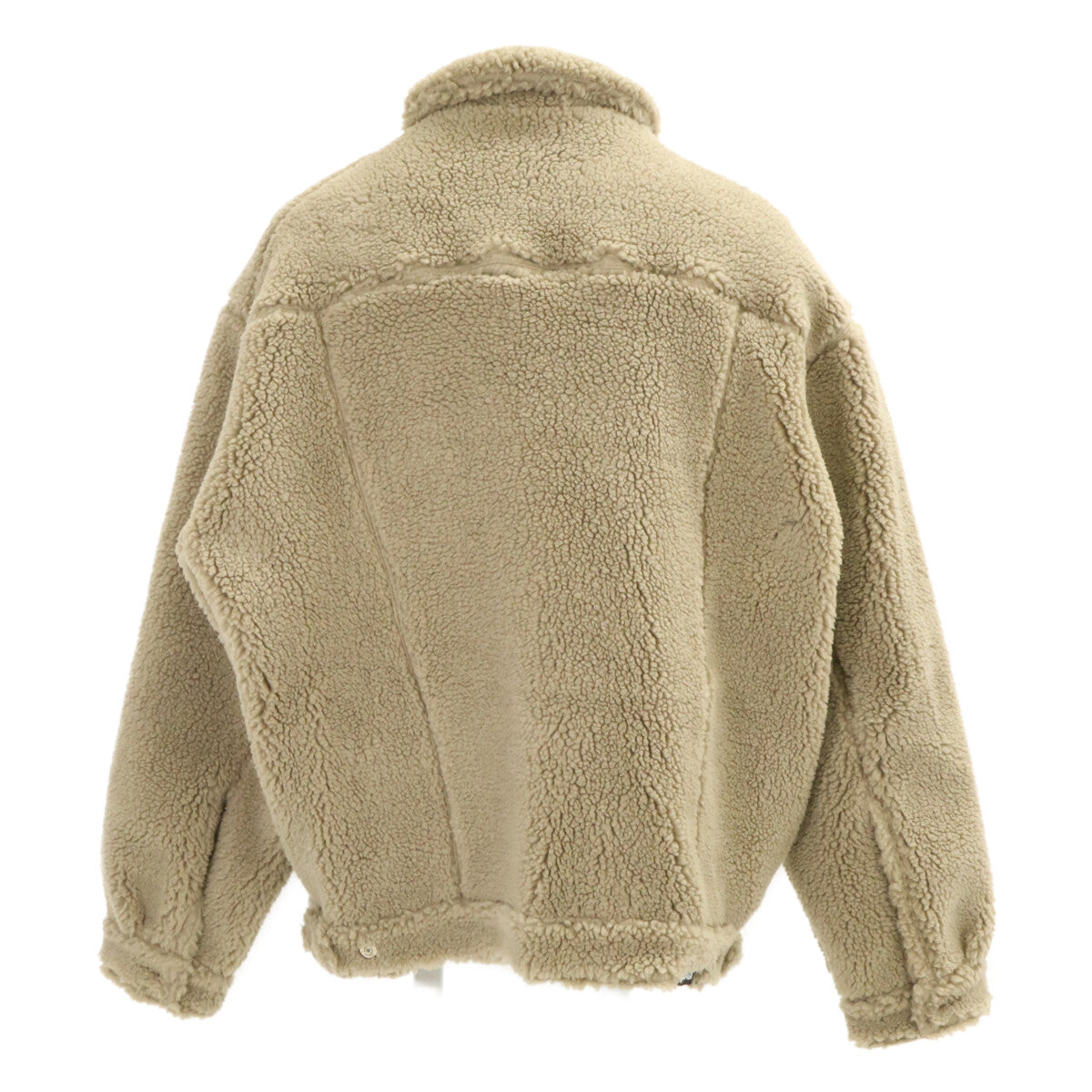 BALENCIAGA Oversized Boa Fleece Jacket Greige Size L