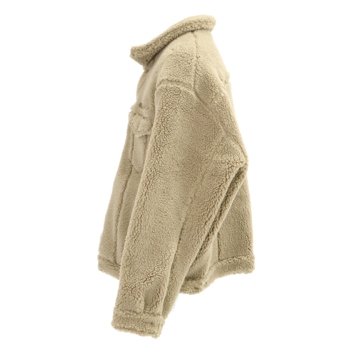 BALENCIAGA Oversized Boa Fleece Jacket Greige Size L