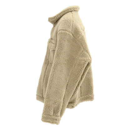 BALENCIAGA Oversized Boa Fleece Jacket Greige Size L