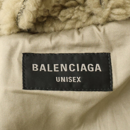 BALENCIAGA Oversized Boa Fleece Jacket Greige Size L