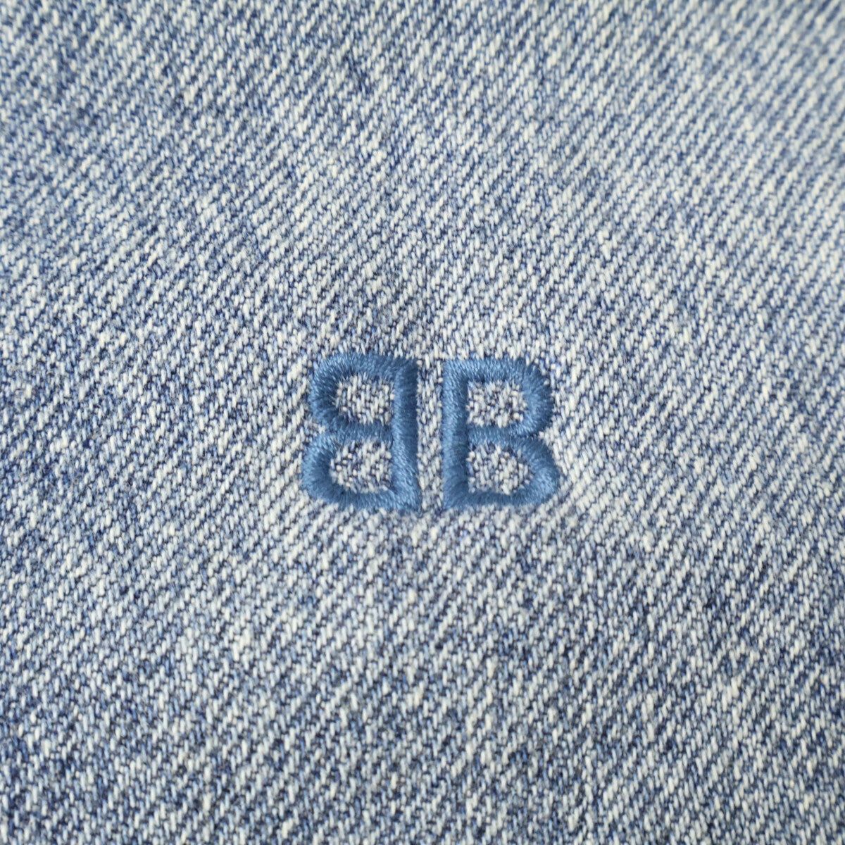 BALENCIAGA BB Logo Oversized Denim Shirt Dirty Wash Size S