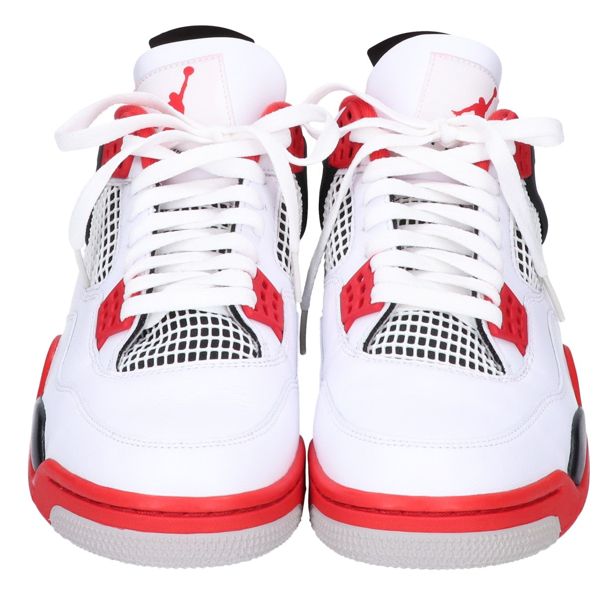 NIKE Air Jordan 4 Retro OG Fire Red Sneakers White Size 27.5
