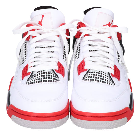 NIKE Air Jordan 4 Retro OG Fire Red Sneakers White Size 27.5