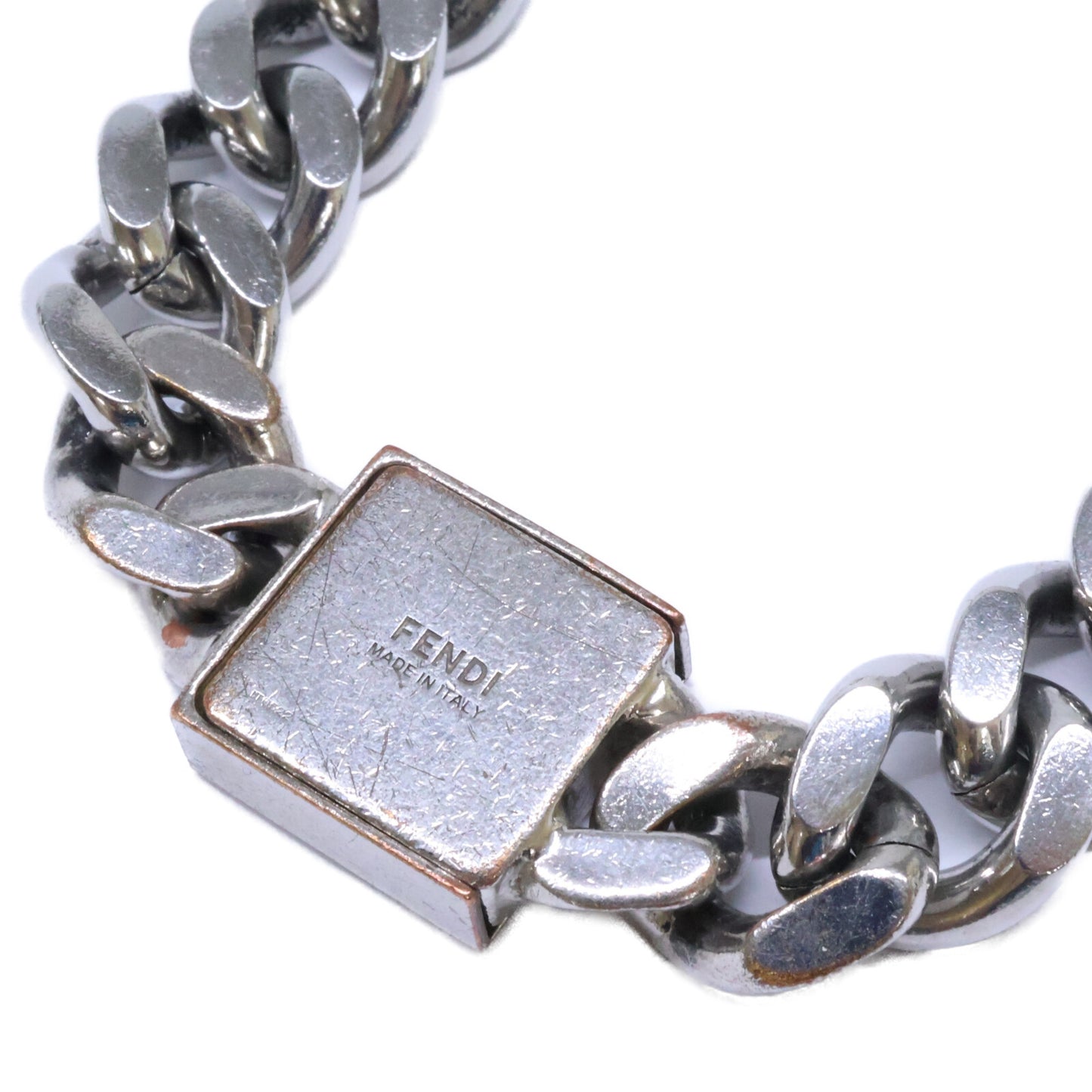 FENDI FF Logo Cuban Chain Necklace Silver/Gold Size ONE SIZE