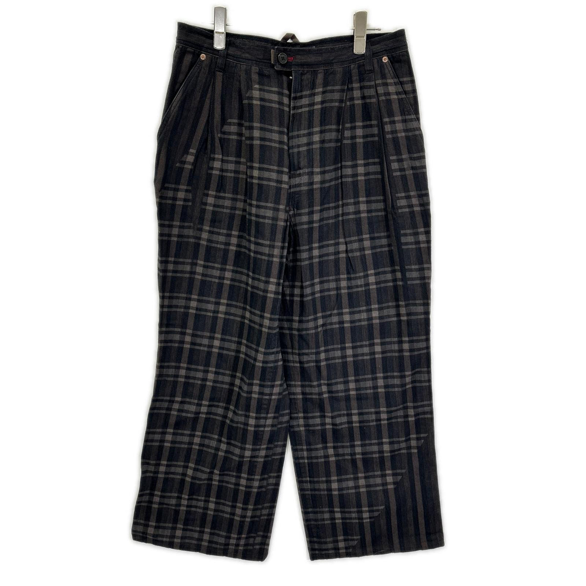 PaulSmith RED EAR Brown Cotton Laser Check Pants Size M