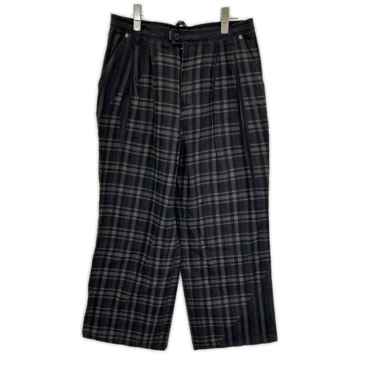PaulSmith RED EAR Brown Cotton Laser Check Pants Size M