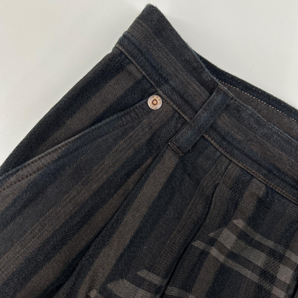 PaulSmith RED EAR Brown Cotton Laser Check Pants Size M