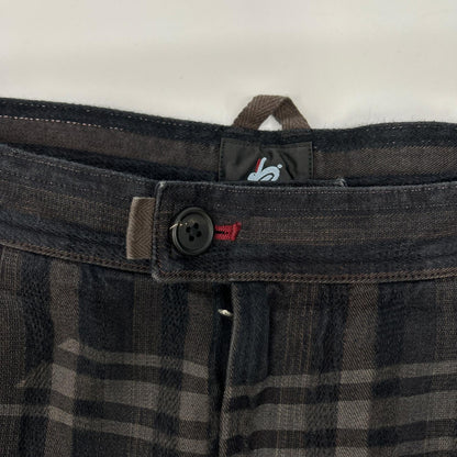 PaulSmith RED EAR Brown Cotton Laser Check Pants Size M