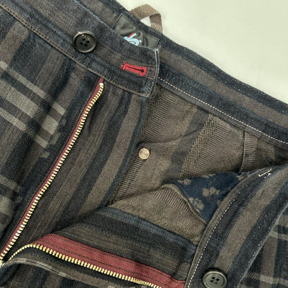PaulSmith RED EAR Brown Cotton Laser Check Pants Size M