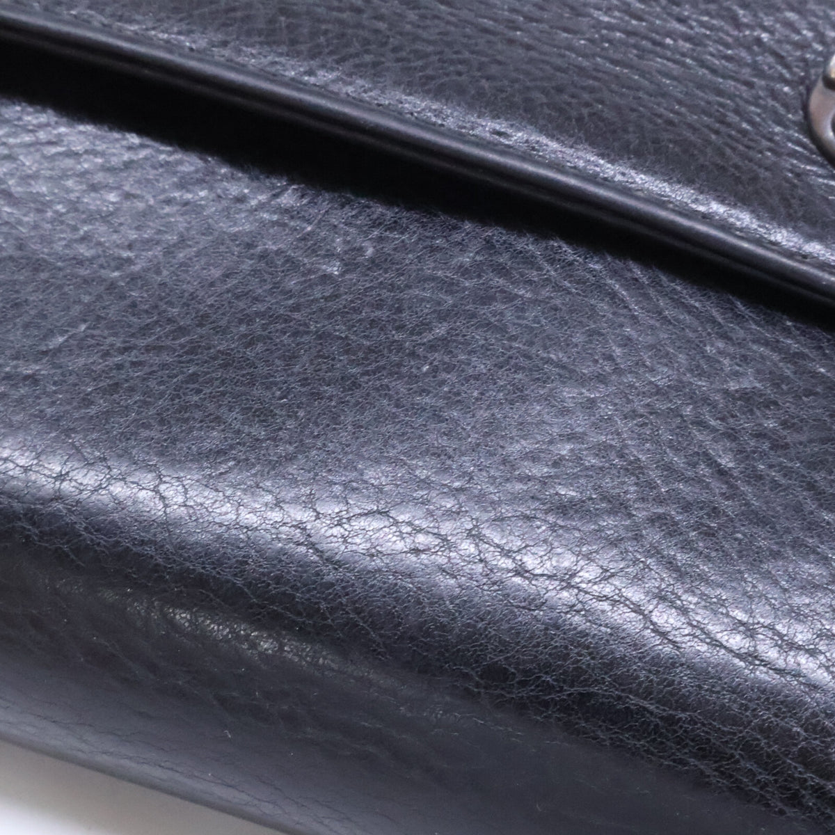 Chrome Hearts Wave BS Fleur Leather Long Wallet Black